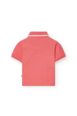 Polo in piqué per neonato di colore rosso