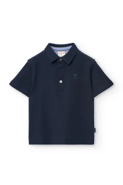 Polo piqué per bambino in colore blu navy