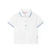Polo piqué per bambino in colore bianco.