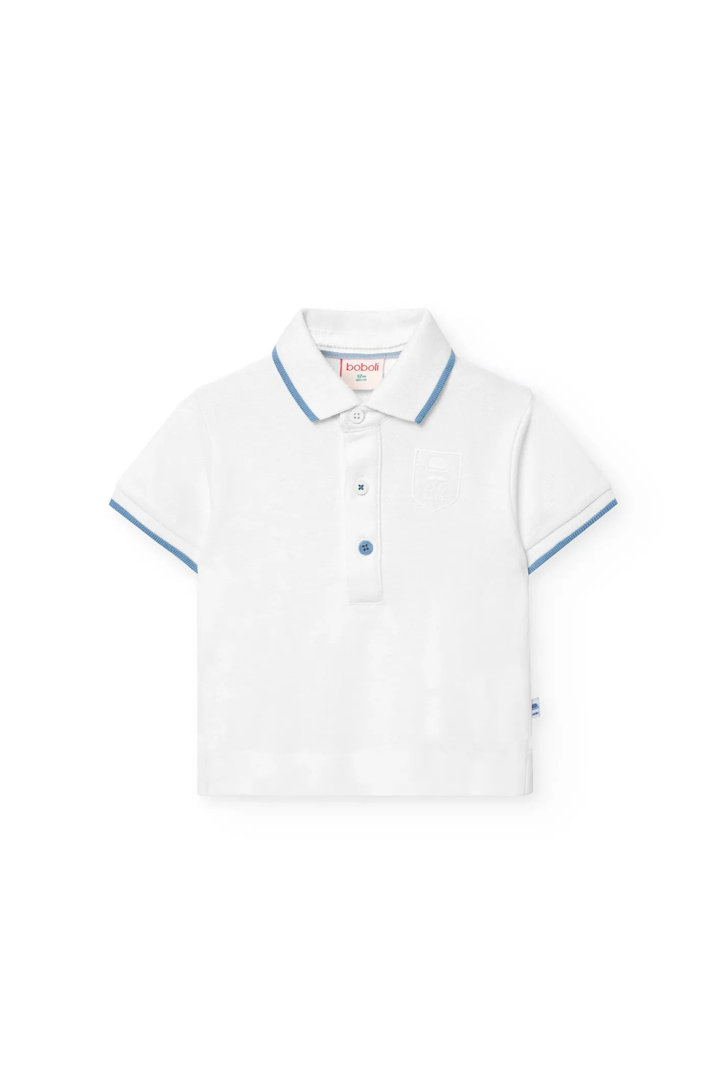 Polo piqué per bambino in colore bianco.