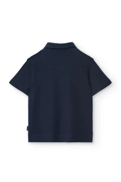 Polo piqué per bambino in colore blu navy
