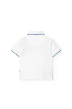 Polo piqué per bambino in colore bianco.