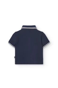 Polo piqué per bambino in colore blu navy