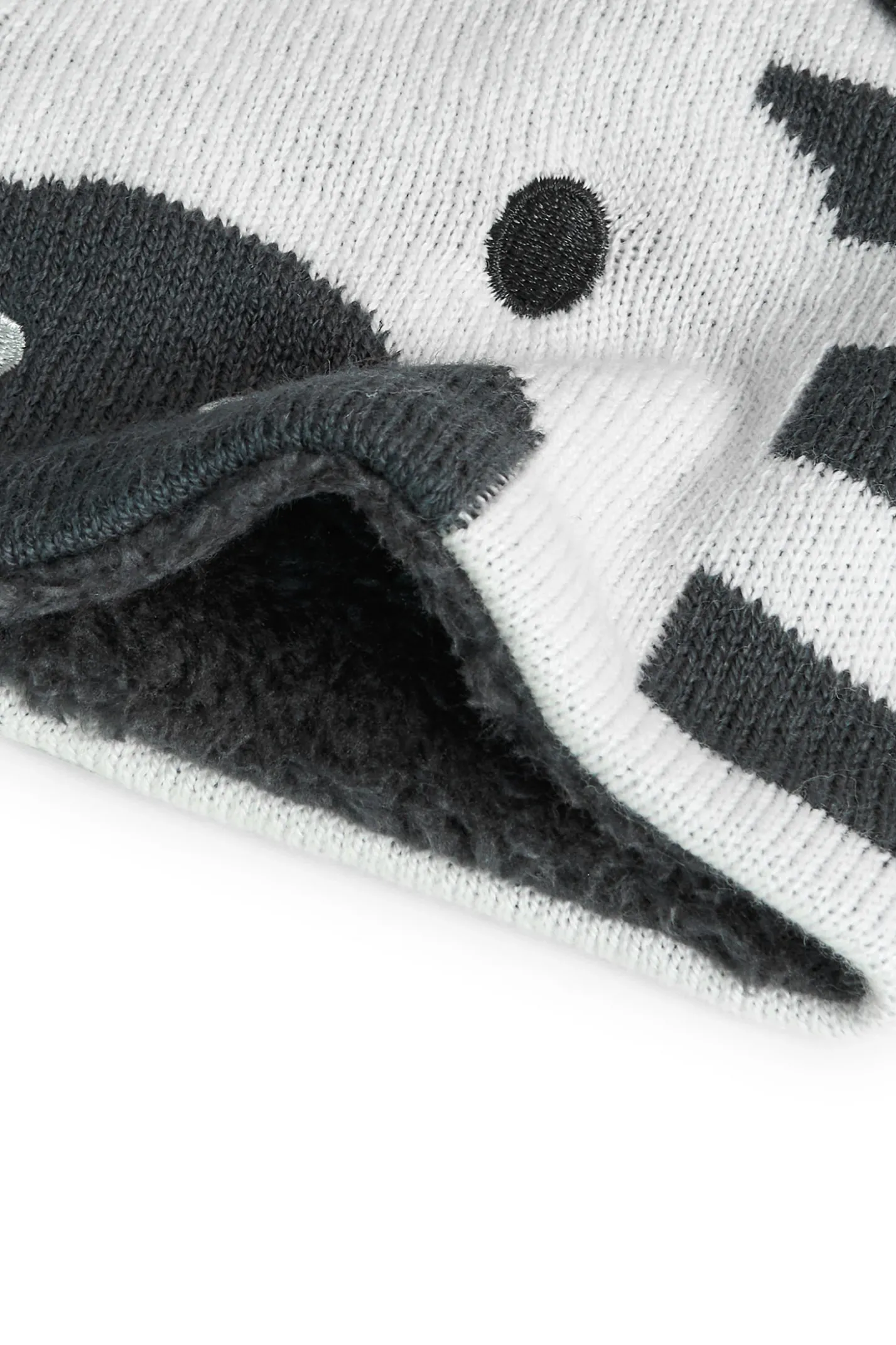 Sciarpa a maglia per neonato di colore grigio