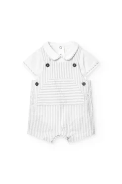 Set coordinato in maglia per neonato con righe in colore grigio