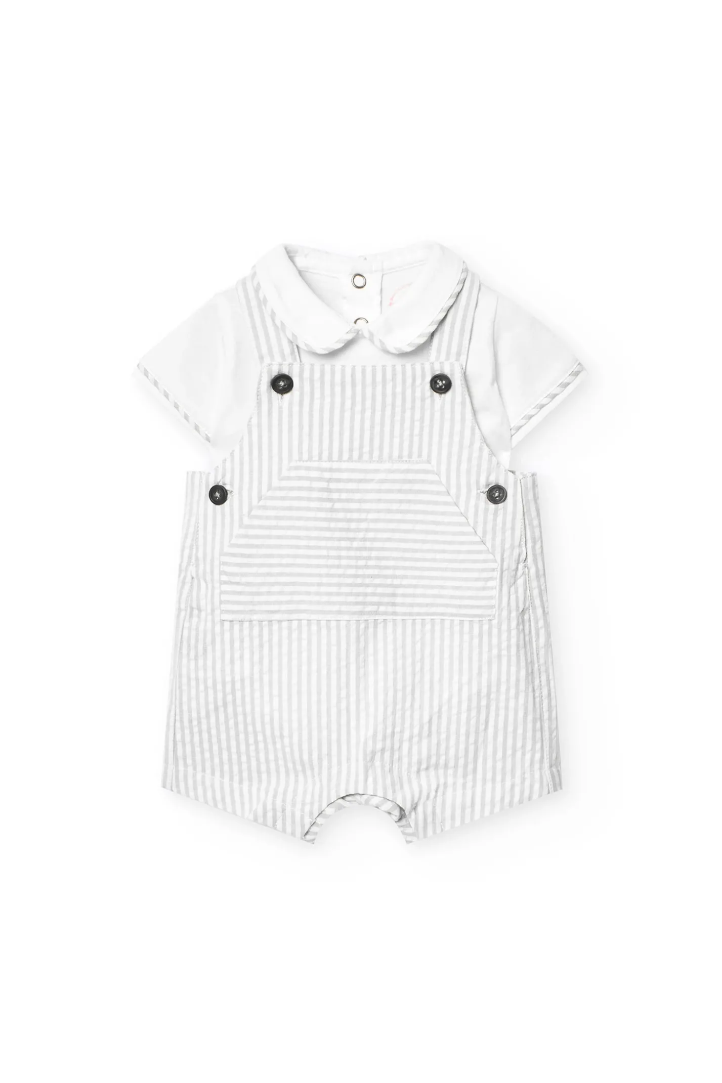 Set coordinato in maglia per neonato con righe in colore grigio