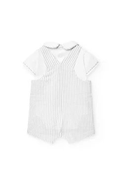 Set coordinato in maglia per neonato con righe in colore grigio