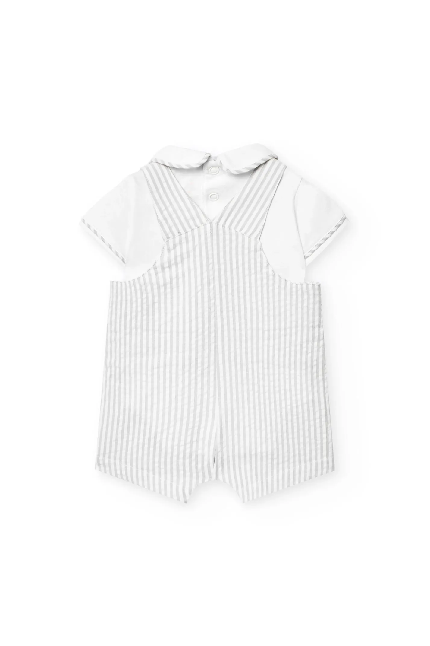 Set coordinato in maglia per neonato con righe in colore grigio