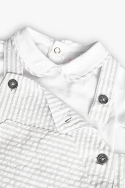 Set coordinato in maglia per neonato con righe in colore grigio