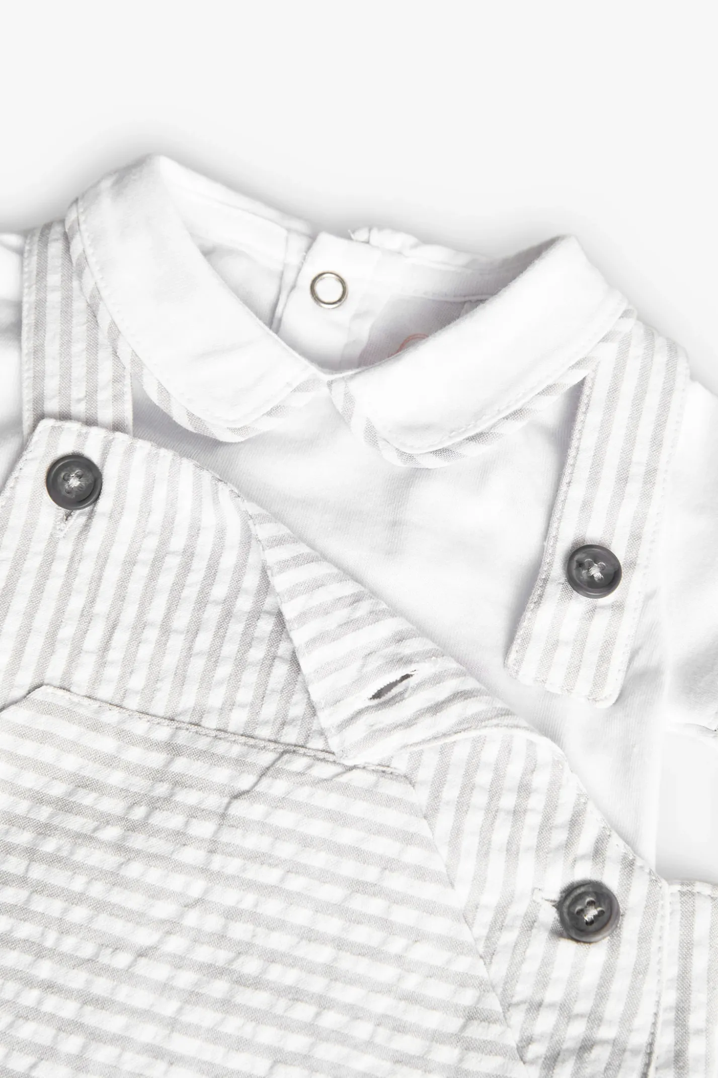 Set coordinato in maglia per neonato con righe in colore grigio
