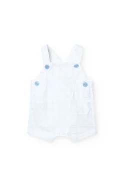 Set da neonato lavorato a maglia in colore bianco con stampa a quadri.