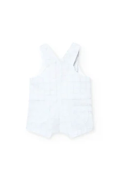 Set da neonato lavorato a maglia in colore bianco con stampa a quadri.