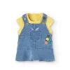 Set di abito in maglia per neonata in colore giallo