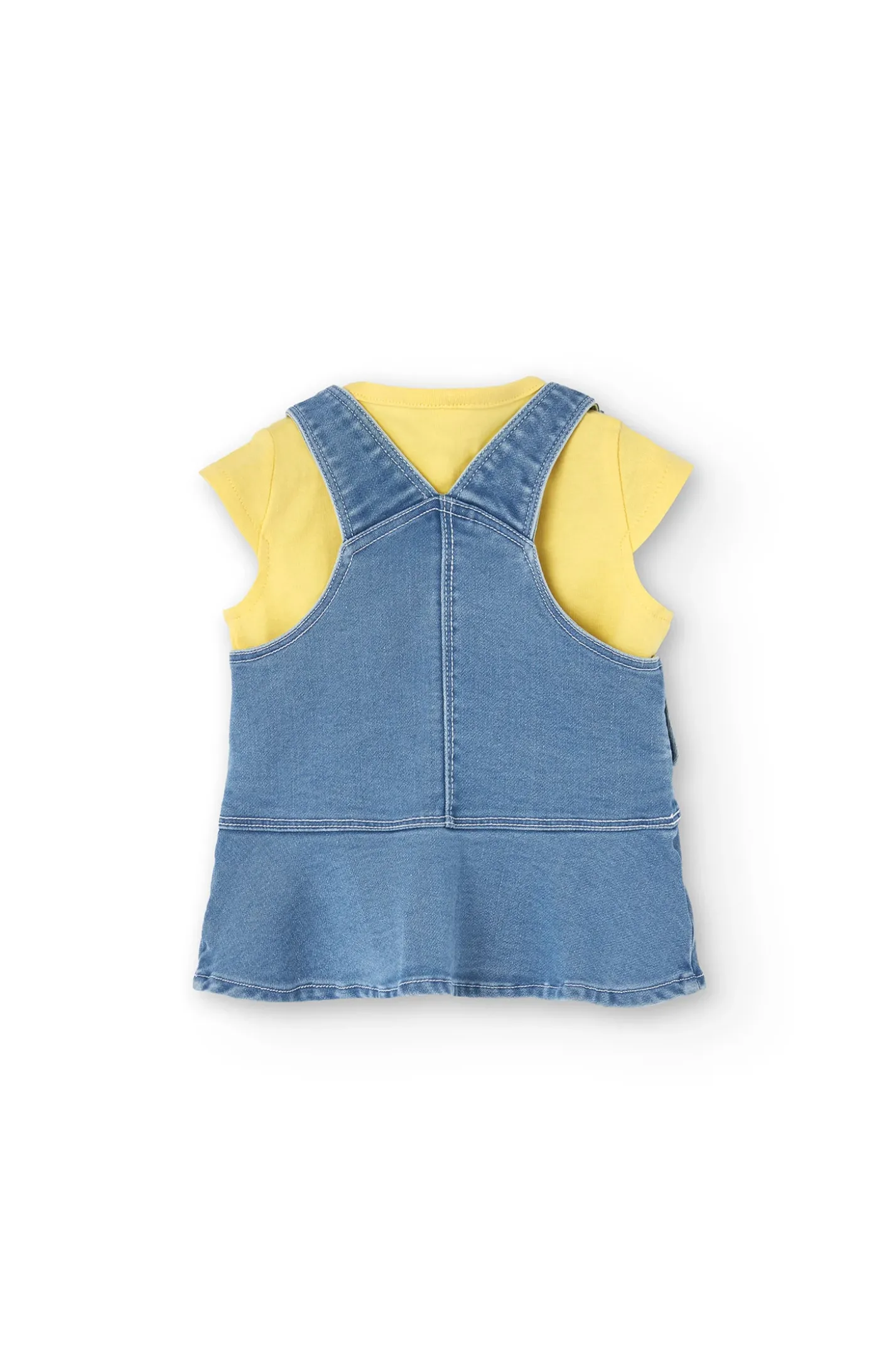 Set di abito in maglia per neonata in colore giallo