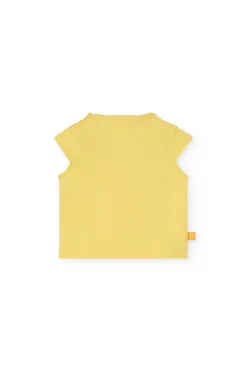 Set di abito in maglia per neonata in colore giallo