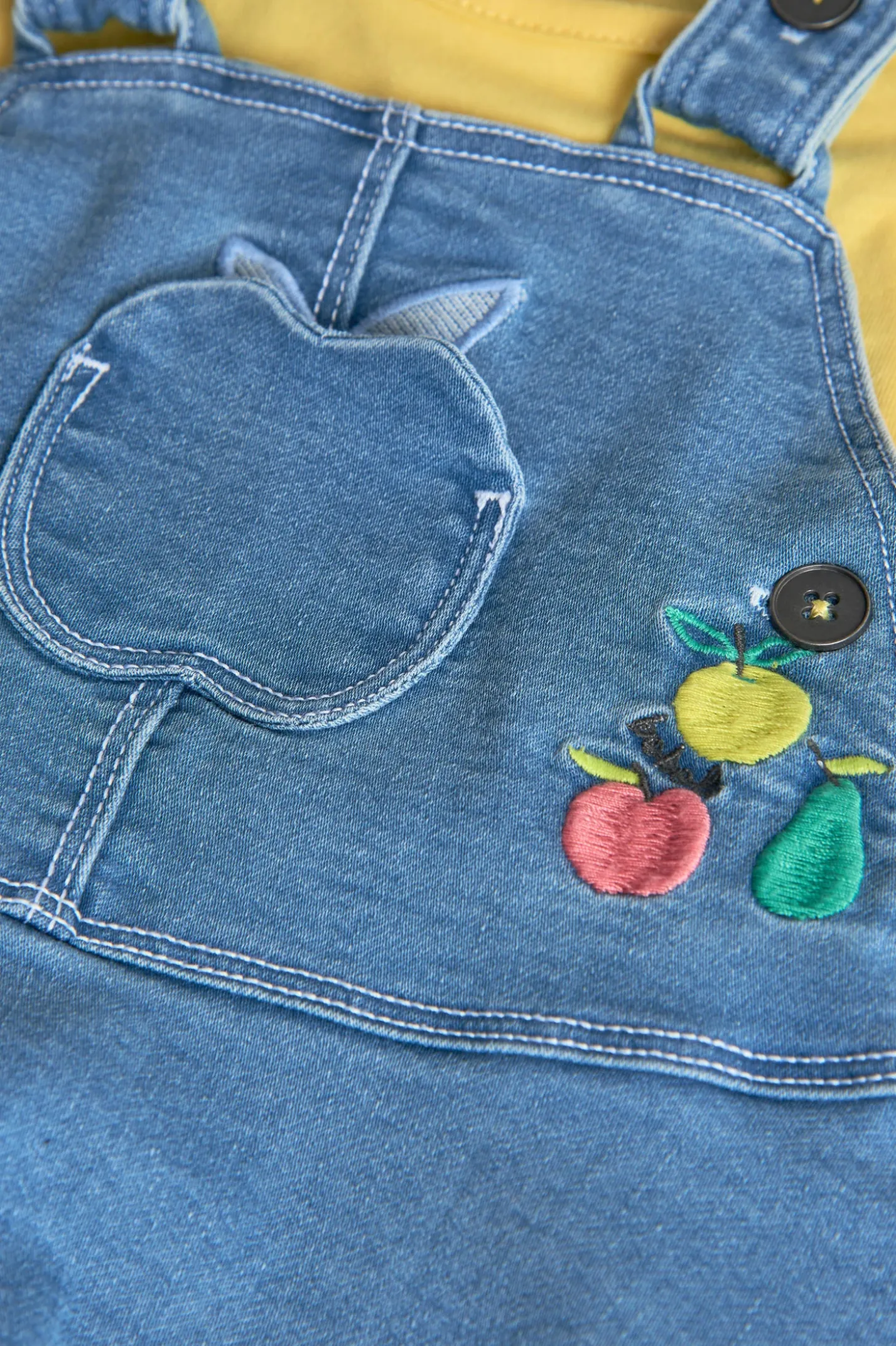 Set di abito in maglia per neonata in colore giallo