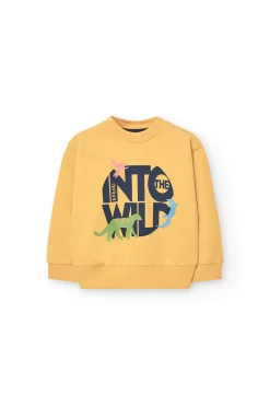 Set di felpa e pantalone in maglia per neonato di colore giallo