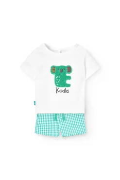 Set di maglia combinato per neonato in bianco con design di Koala.