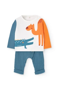 Set di maglieria per neonato nei colori bianco e blu