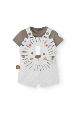 Set di maglietta a maglia per neonato in colore marrone.