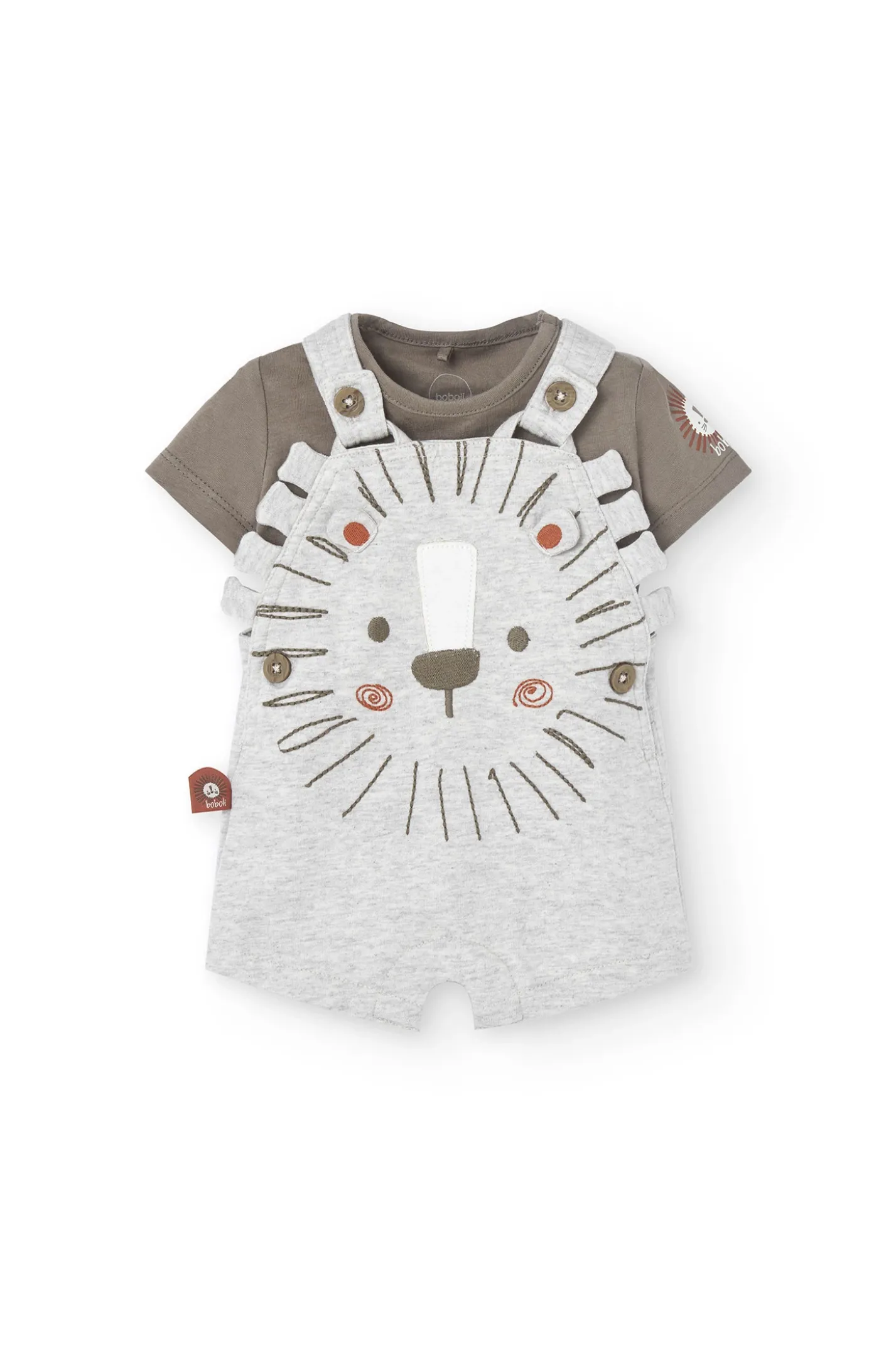 Set di maglietta a maglia per neonato in colore marrone.
