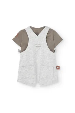 Set di maglietta a maglia per neonato in colore marrone.