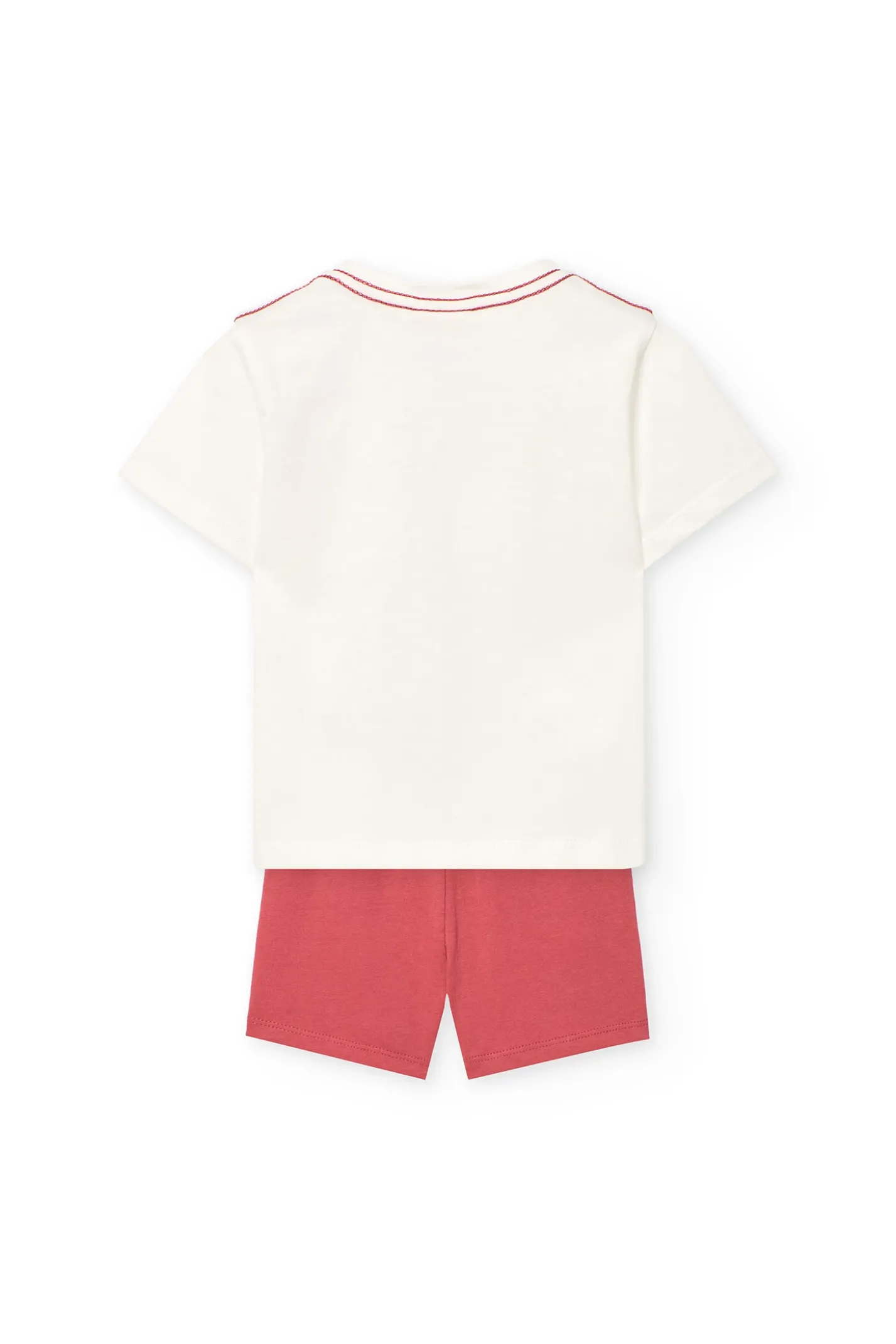 Set di maglietta e pantaloncini in maglia per neonato di colore bianco