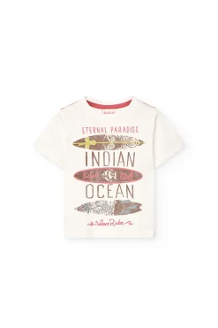 Set di maglietta e pantaloncini in maglia per neonato di colore bianco