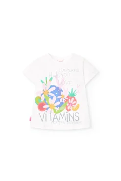 Set di maglietta e pantaloni in maglia per neonata in colore bianco