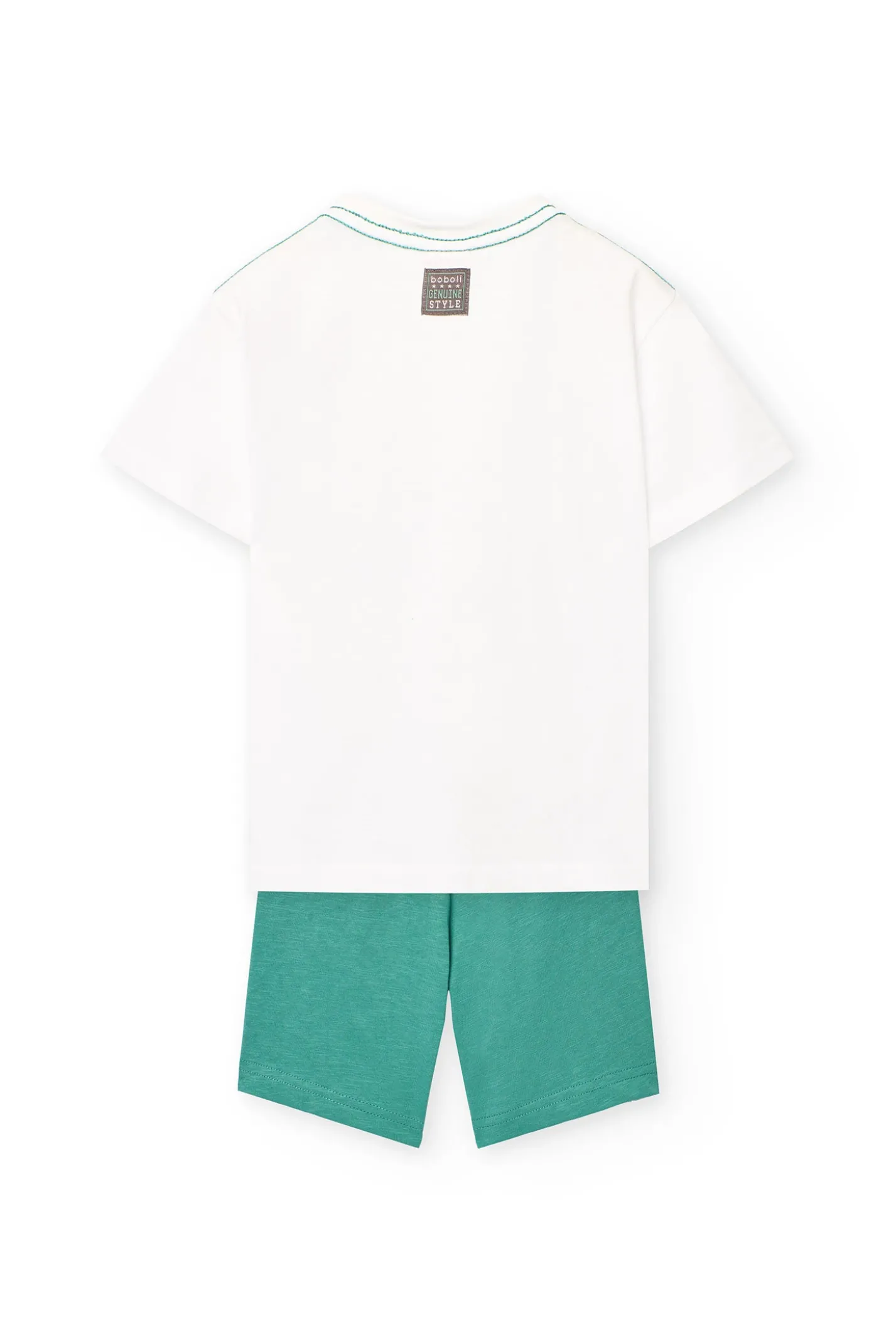 Set di maglietta e pantaloncini in maglia per bambino di colore verde