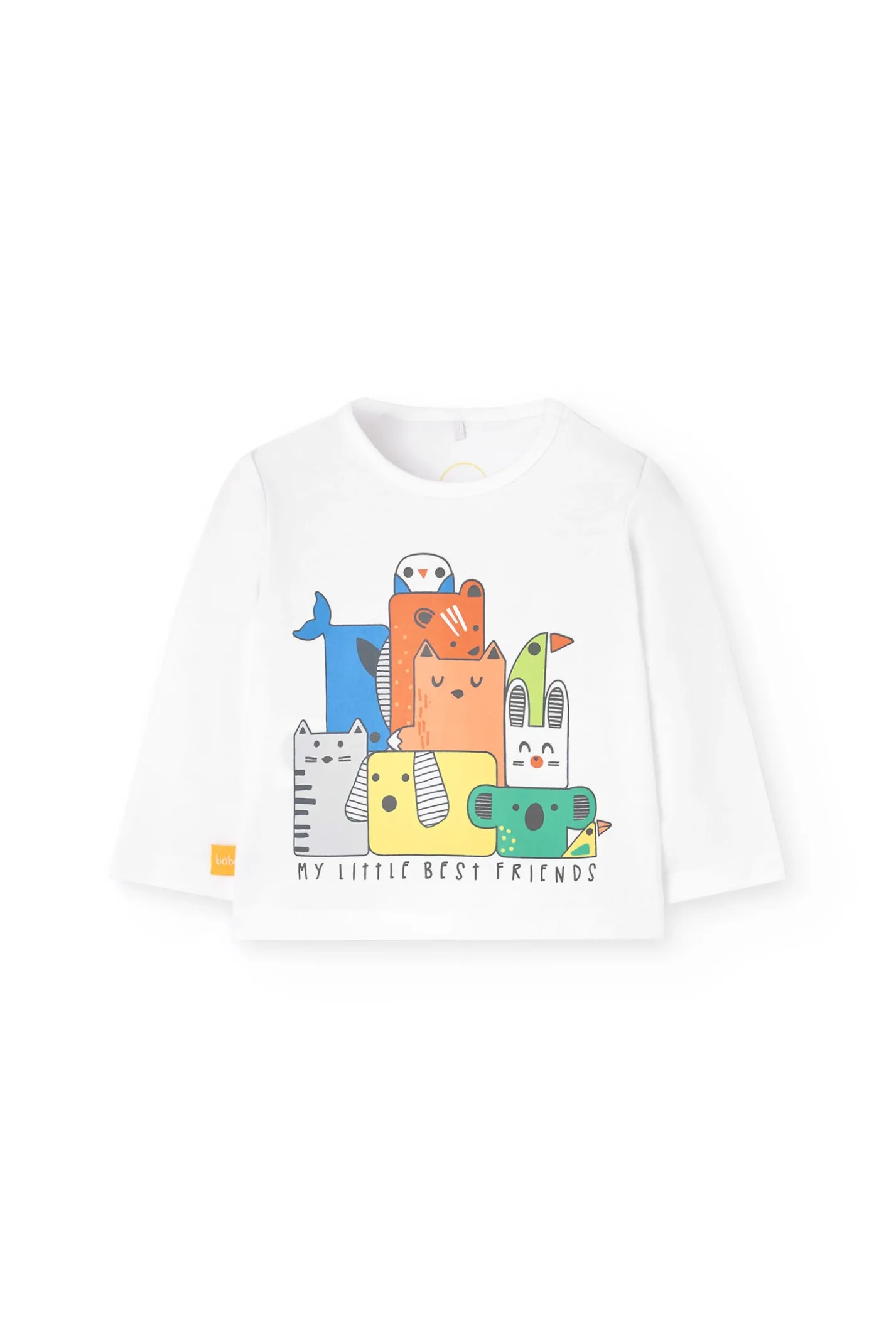 Set di maglietta e pantaloni in maglia per neonato di colore bianco.
