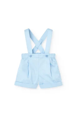Set di maglietta e pantaloncini in maglia per neonato di colore blu.