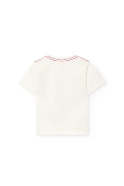 Set di maglietta e pantaloncini in maglia per neonato di colore bianco