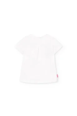 Set di maglietta e pantaloni in maglia per neonata in colore bianco