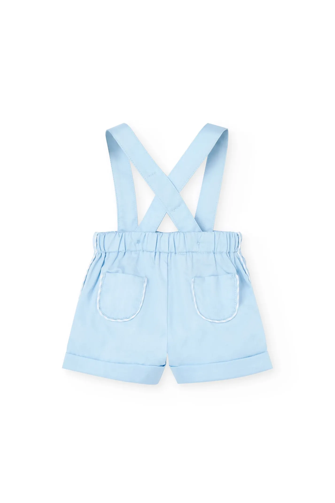 Set di maglietta e pantaloncini in maglia per neonato di colore blu.