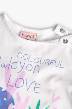 Set di maglietta e pantaloni in maglia per neonata in colore bianco
