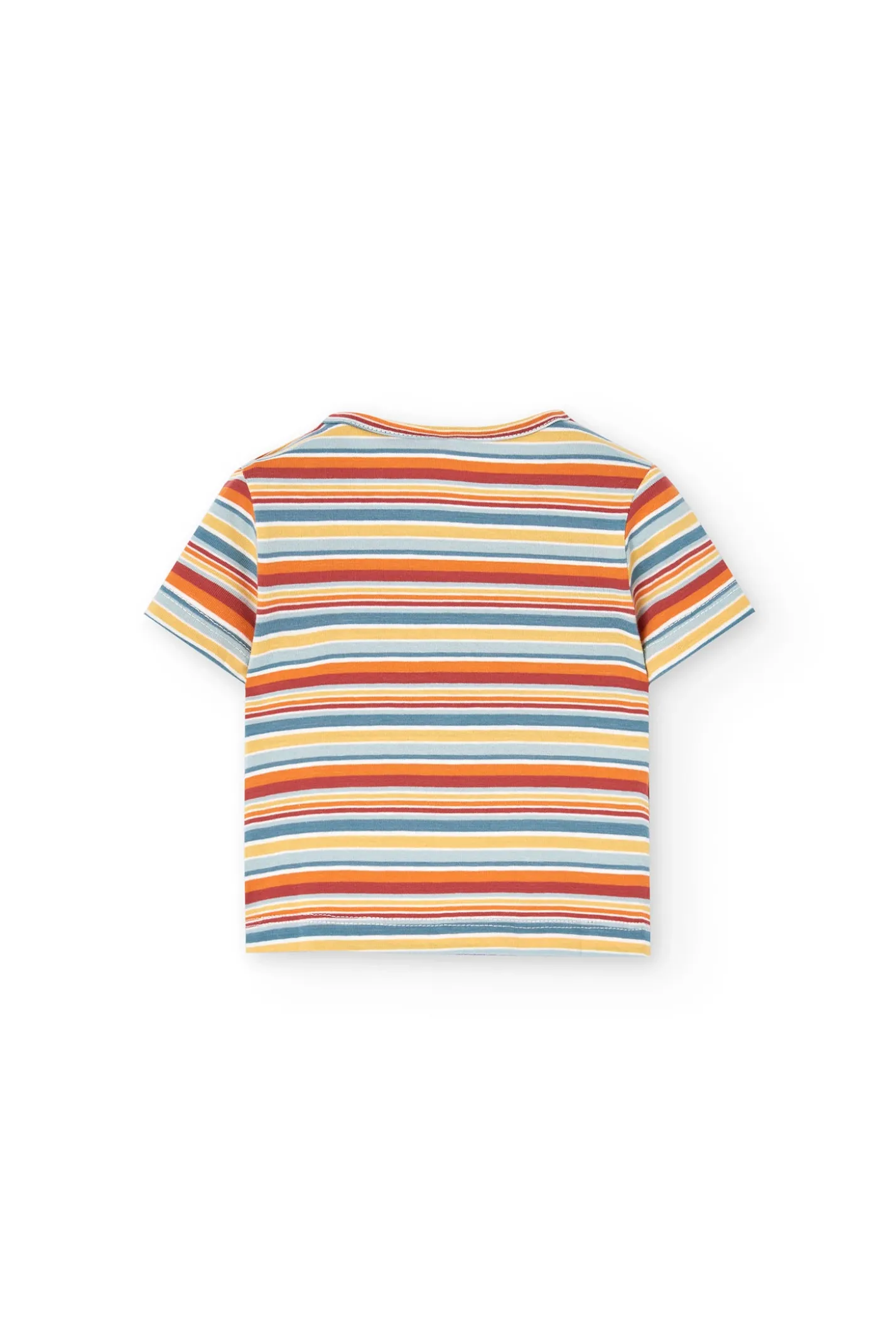 Set di maglietta in maglia per neonato di colore giallo con stampa a righe e coccodrillo.