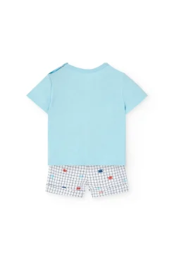Set in maglia per bambino in colore blu