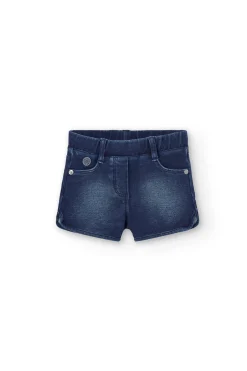 Short felpa denim per bimba