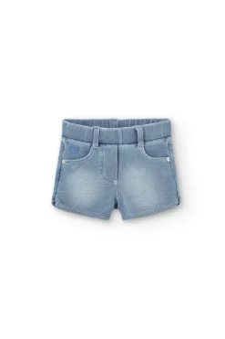 Short felpa denim per bimba