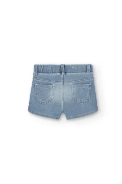 Short felpa denim per bimba