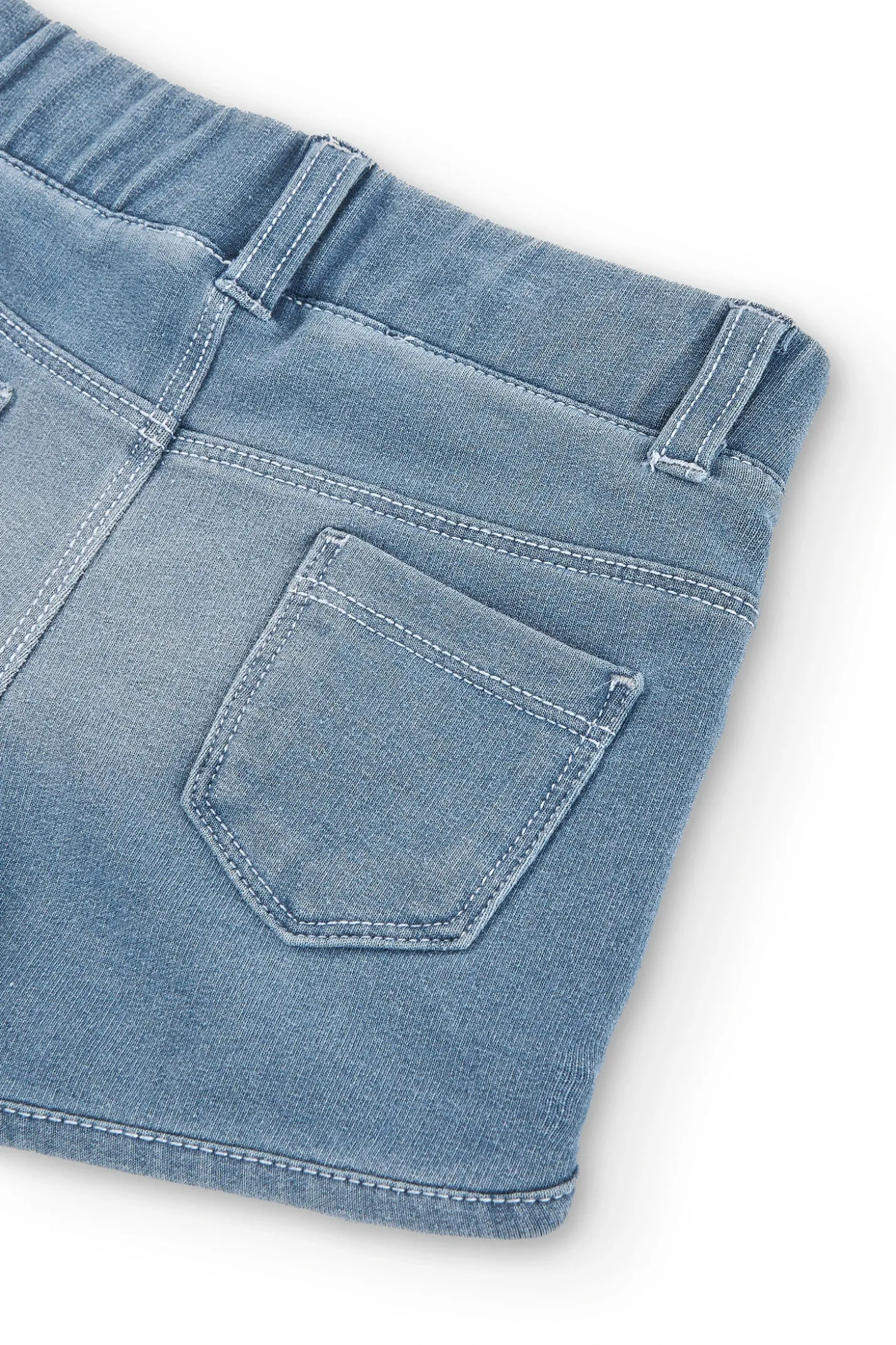 Short felpa denim per bimba