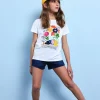 Short felpa denim per ragazza