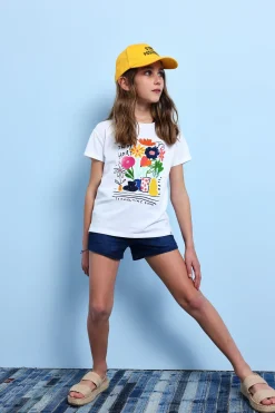 Short felpa denim per ragazza