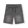Short in felpa denim elasticizzato per ragazzo