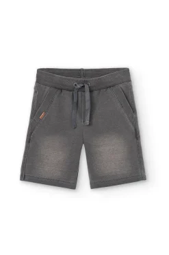 Short in felpa denim elasticizzato per ragazzo