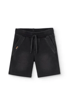 Short in felpa denim elasticizzato per ragazzo