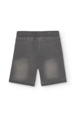 Short in felpa denim elasticizzato per ragazzo
