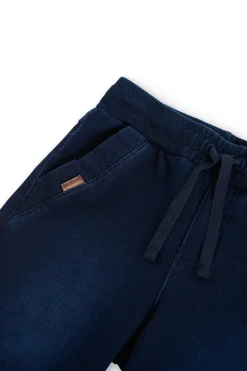 Short in felpa denim elasticizzato per ragazzo
