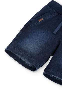 Short in felpa denim elasticizzato per ragazzo